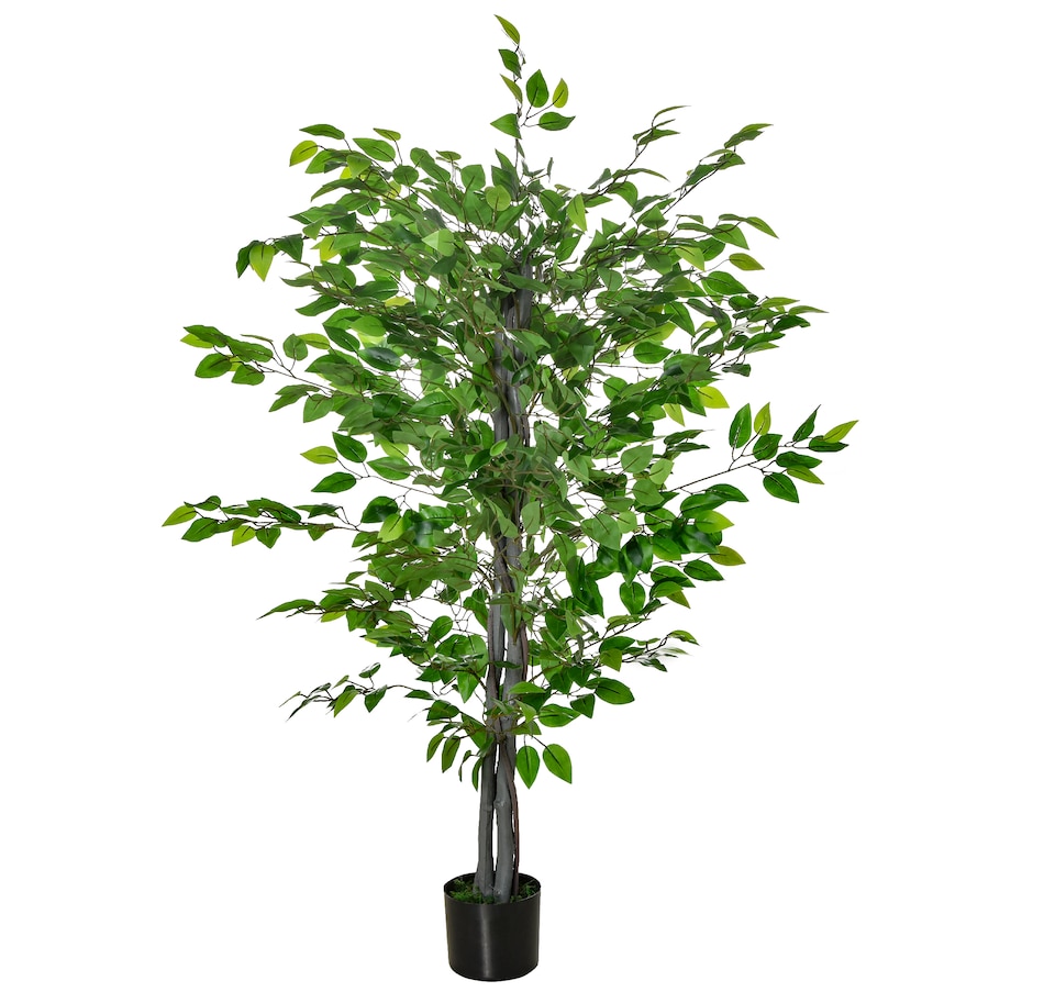 Image 927047.jpg, Product 927-047 / Price $64.99, HOMCOM 4.5ft Ficus Artificial Tree with Realistic Leaves for Indoor from HOMCOM on TSC.ca's Home & Garden department