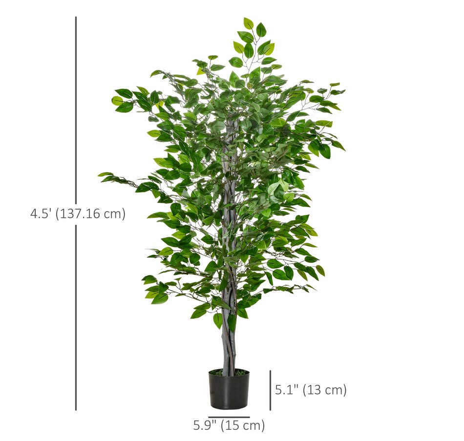 Image 927047_ALTMORE2.jpg, Product 927-047 / Price $64.99, HOMCOM 4.5ft Ficus Artificial Tree with Realistic Leaves for Indoor from HOMCOM on TSC.ca's Home & Garden department