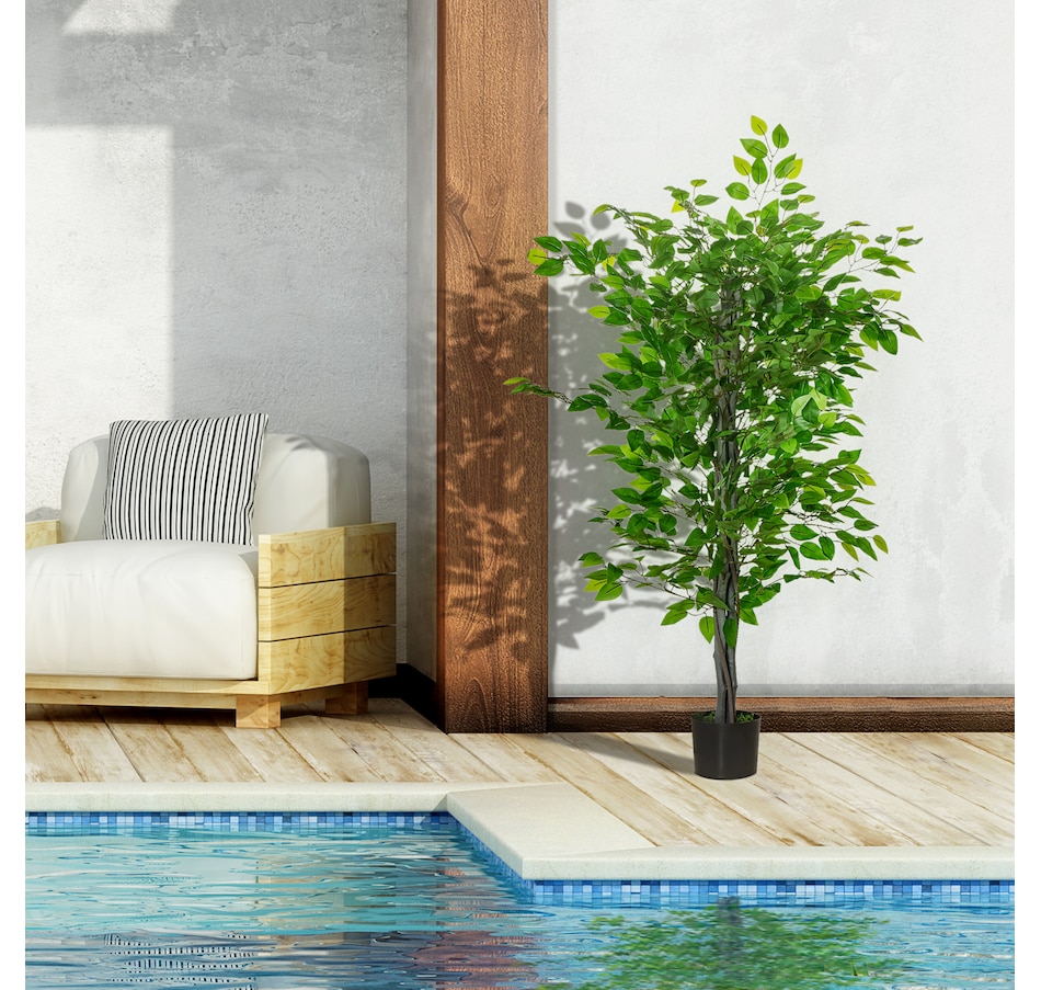 Image 927047_ALTMORE3.jpg, Product 927-047 / Price $64.99, HOMCOM 4.5ft Ficus Artificial Tree with Realistic Leaves for Indoor from HOMCOM on TSC.ca's Home & Garden department