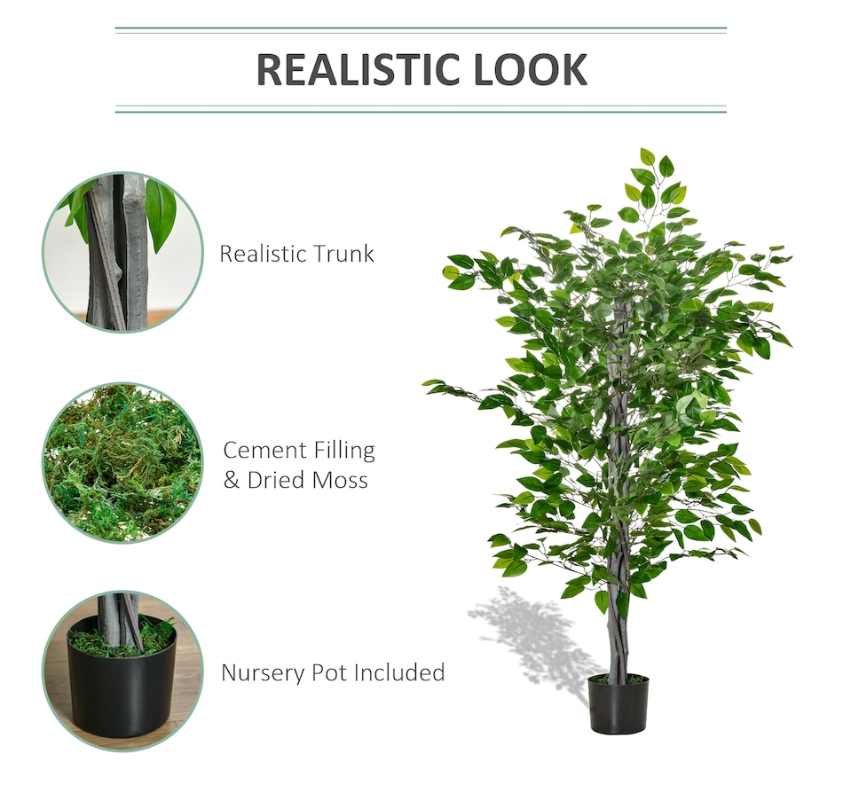 Image 927047_ALTMORE4.jpg, Product 927-047 / Price $64.99, HOMCOM 4.5ft Ficus Artificial Tree with Realistic Leaves for Indoor from HOMCOM on TSC.ca's Home & Garden department