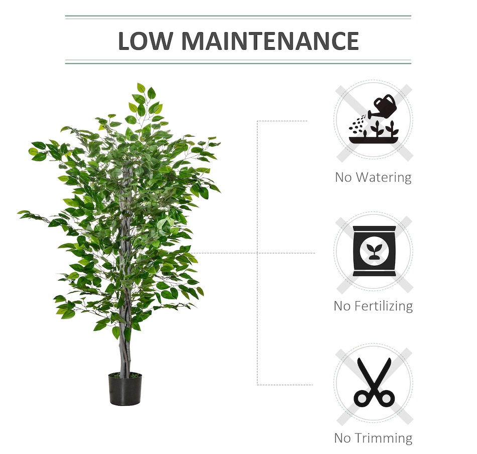 Image 927047_ALTMORE5.jpg, Product 927-047 / Price $64.99, HOMCOM 4.5ft Ficus Artificial Tree with Realistic Leaves for Indoor from HOMCOM on TSC.ca's Home & Garden department