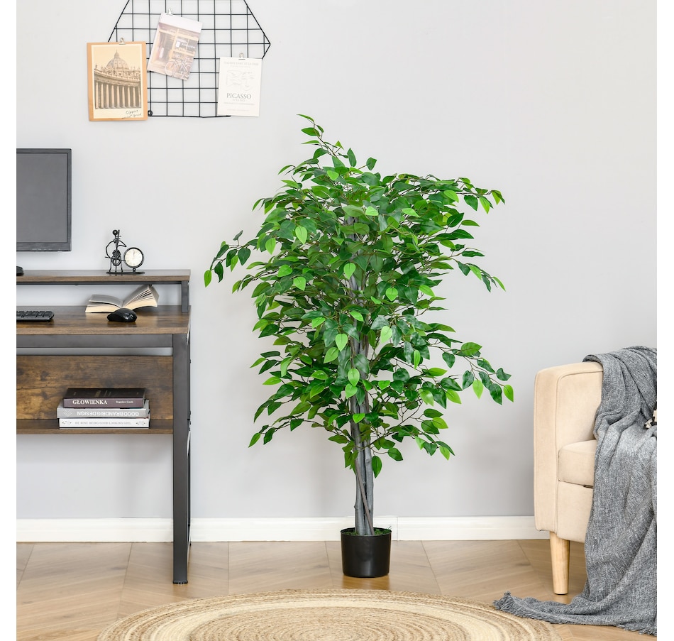 Image 927047_ALTMORE6.jpg, Product 927-047 / Price $64.99, HOMCOM 4.5ft Ficus Artificial Tree with Realistic Leaves for Indoor from HOMCOM on TSC.ca's Home & Garden department