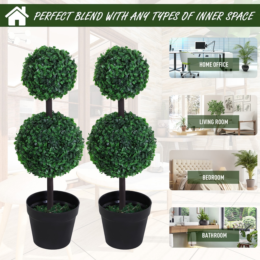 Image 927056_ALTMORE3.jpg, Product 927-056 / Price $36.99, Outsunny 2 Ball Topiary Tree for Home Office, Living Room Decor from Outsunny on TSC.ca's Home & Garden department