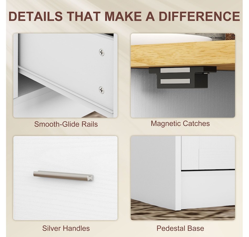 Image 927065_ALTMORE7.jpg, Product 927-065 / Price $249.99, HOMCOM Kitchen Island with Sitting Space 2 Storage Cabinets 3 Drawers White from HOMCOM on TSC.ca's Home & Garden department