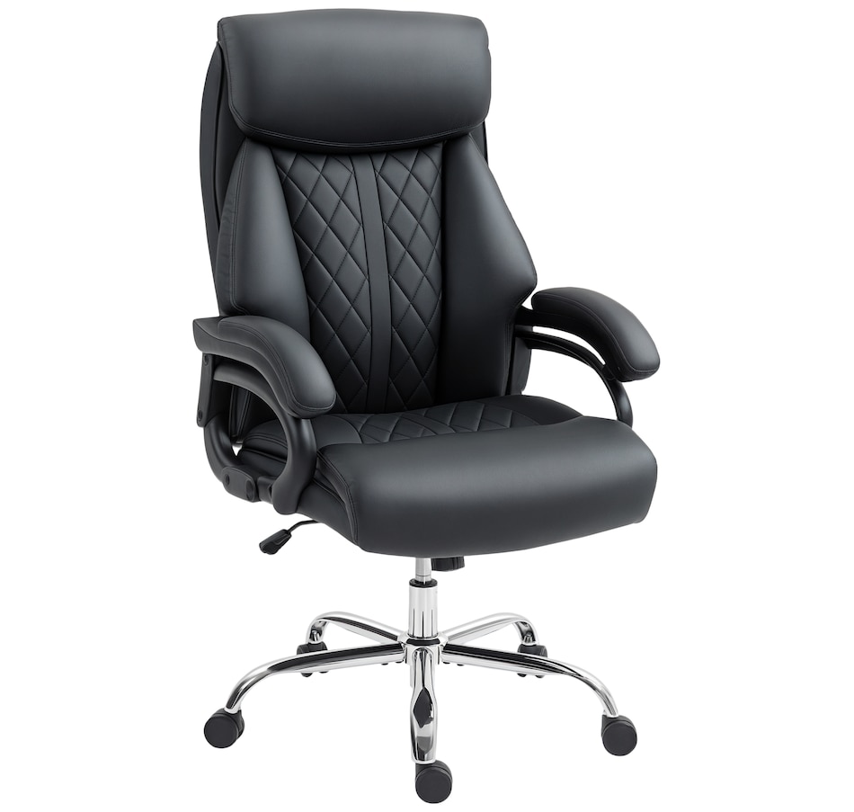 Image 927075.jpg, Product 927-075 / Price $159.99, HOMCOM PU Leather Office Chair with Spring Padding, Desk Chair, Black from HOMCOM on TSC.ca's Home & Garden department