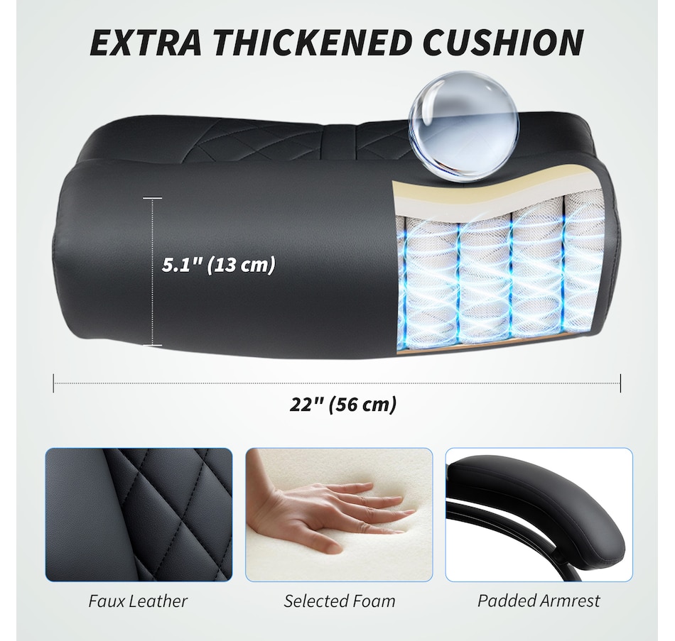 Image 927075_ALTMORE4.jpg, Product 927-075 / Price $159.99, HOMCOM PU Leather Office Chair with Spring Padding, Desk Chair, Black from HOMCOM on TSC.ca's Home & Garden department