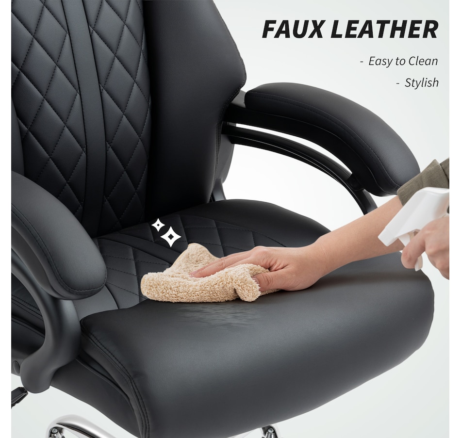 Image 927075_ALTMORE6.jpg, Product 927-075 / Price $159.99, HOMCOM PU Leather Office Chair with Spring Padding, Desk Chair, Black from HOMCOM on TSC.ca's Home & Garden department