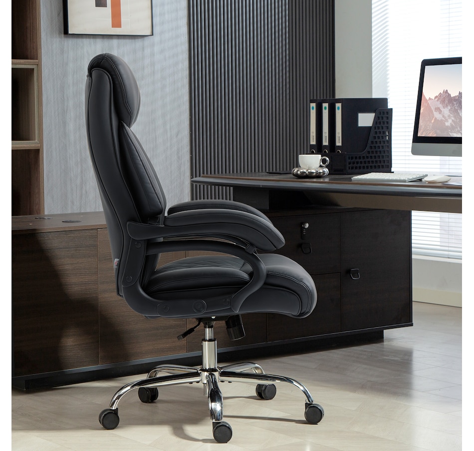 Image 927075_ALTMORE8.jpg, Product 927-075 / Price $159.99, HOMCOM PU Leather Office Chair with Spring Padding, Desk Chair, Black from HOMCOM on TSC.ca's Home & Garden department