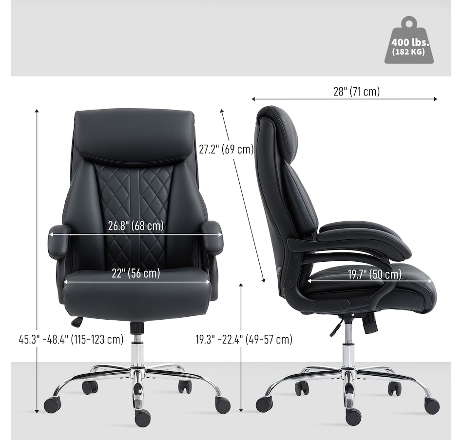 Image 927075_ALTMORE9.jpg, Product 927-075 / Price $159.99, HOMCOM PU Leather Office Chair with Spring Padding, Desk Chair, Black from HOMCOM on TSC.ca's Home & Garden department