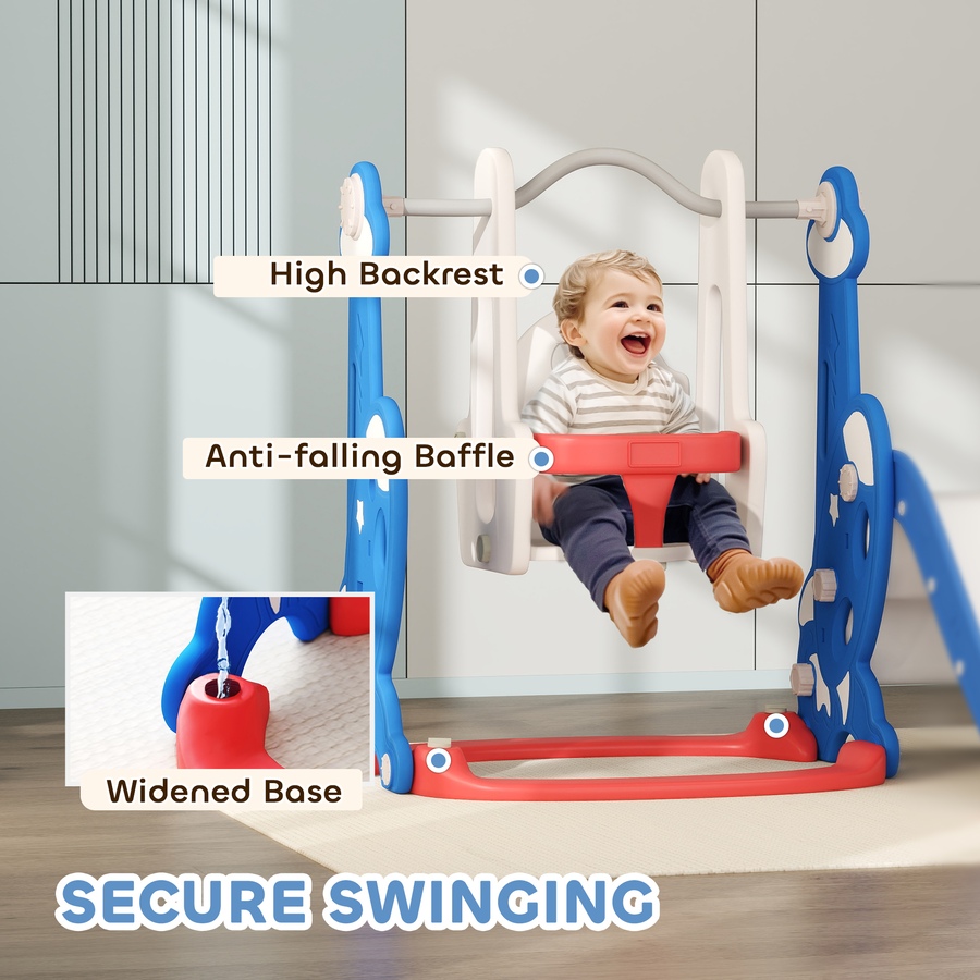 Image 928862_ALTMORE5.jpg, Product 928-862 / Price $139.99, Qaba 4-in-1 Slide and Swing Set with Basketball Hoop, Climber, Dark Blue from Qaba on TSC.ca's Home & Garden department