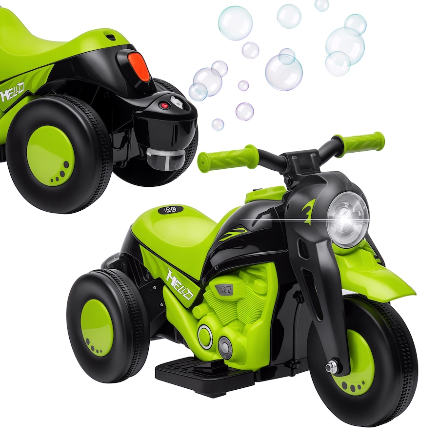 Image 928874.jpg, Product 928-874 / Price $89.99, Qaba Electric Bike, Ride on Bubble Car w/ LED Headlight, Music Green from Qaba on TSC.ca's Toys & Hobbies department