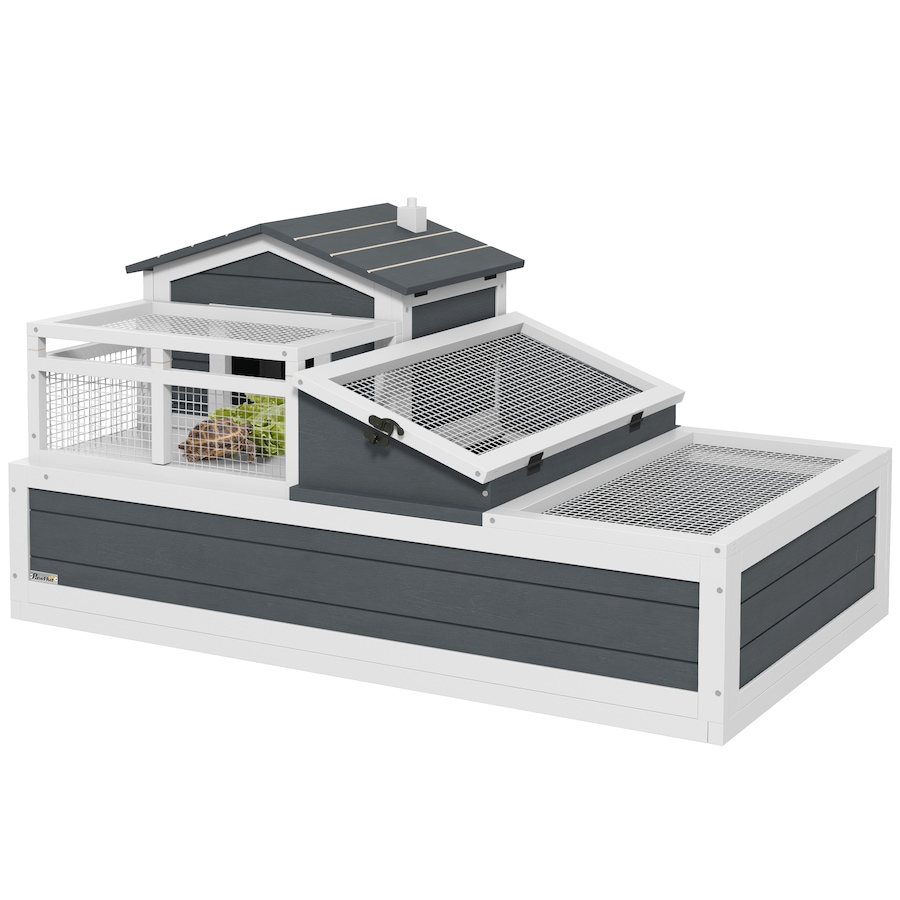 Image 929025.jpg, Product 929-025 / Price $179.99, PawHut Wooden Tortoise House with Balcony and Ramp Indoor/Outdoor, Grey from PawHut on TSC.ca's Home & Garden department
