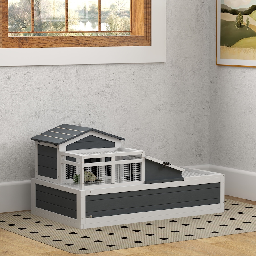 Image 929025_ALTMORE1.jpg, Product 929-025 / Price $179.99, PawHut Wooden Tortoise House with Balcony and Ramp Indoor/Outdoor, Grey from PawHut on TSC.ca's Home & Garden department