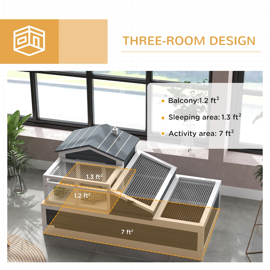 Image 929025_ALTMORE3.jpg, Product 929-025 / Price $179.99, PawHut Wooden Tortoise House with Balcony and Ramp Indoor/Outdoor, Grey from PawHut on TSC.ca's Home & Garden department