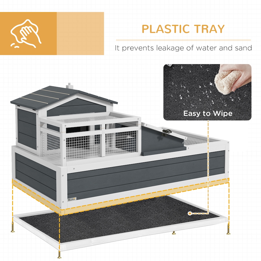 Image 929025_ALTMORE5.jpg, Product 929-025 / Price $179.99, PawHut Wooden Tortoise House with Balcony and Ramp Indoor/Outdoor, Grey from PawHut on TSC.ca's Home & Garden department