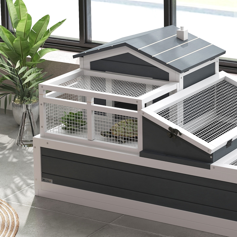 Image 929025_ALTMORE8.jpg, Product 929-025 / Price $179.99, PawHut Wooden Tortoise House with Balcony and Ramp Indoor/Outdoor, Grey from PawHut on TSC.ca's Home & Garden department