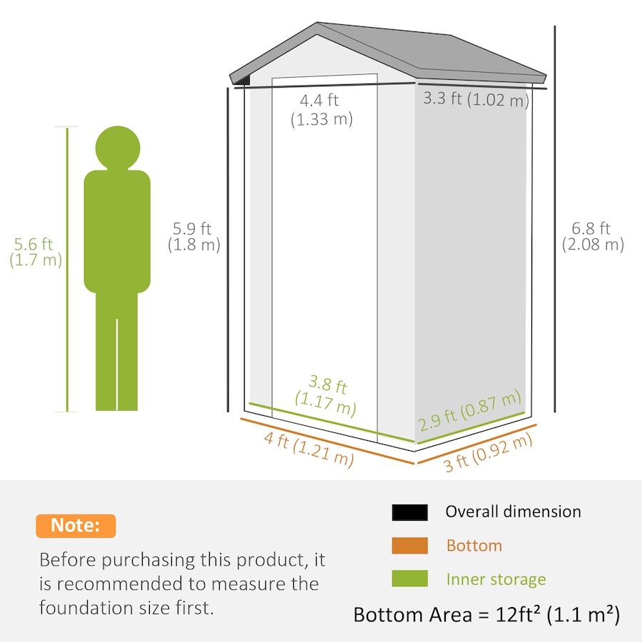 Image 929040_ALTMORE2.jpg, Product 929-040 / Price $419.99, Outsunny 4.4' x 3.3' Garden Storage Shed with Air Vents, Grey from Outsunny on TSC.ca's Home & Garden department