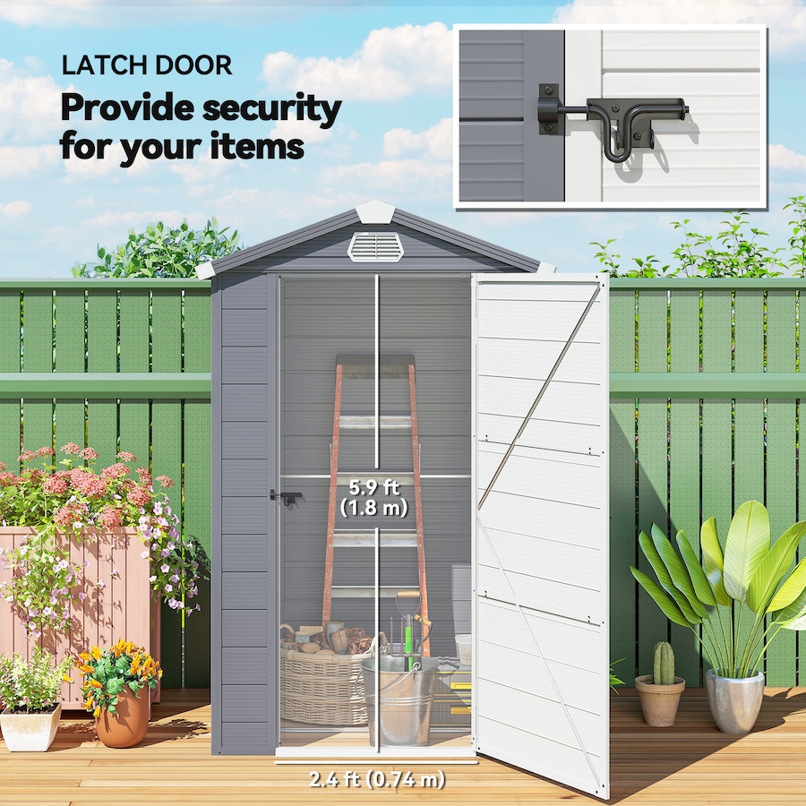 Image 929040_ALTMORE6.jpg, Product 929-040 / Price $419.99, Outsunny 4.4' x 3.3' Garden Storage Shed with Air Vents, Grey from Outsunny on TSC.ca's Home & Garden department