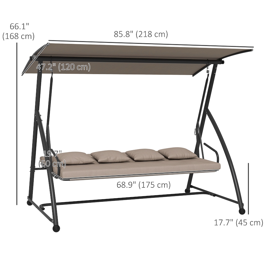 Image 929048_ALTMORE2.jpg, Product 929-048 / Price $409.99, Outsunny Patio Swing Chair, 3 Person Convertible Hammock from Outsunny on TSC.ca's Home & Garden department