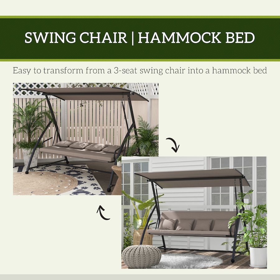 Image 929048_ALTMORE5.jpg, Product 929-048 / Price $409.99, Outsunny Patio Swing Chair, 3 Person Convertible Hammock from Outsunny on TSC.ca's Home & Garden department