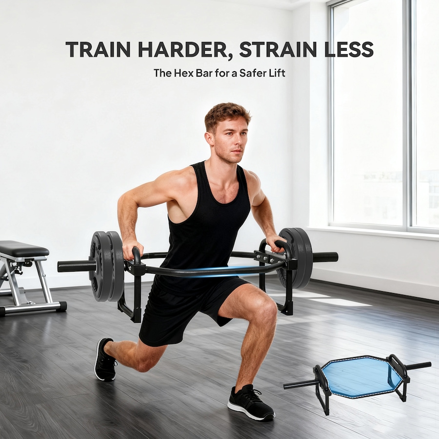 Image 929056_ALTMORE4.jpg, Product 929-056 / Price $79.99, Soozier Trap Bar, 2" Hex Barbell Bar, Olympic Deadlifting Bar, Black from Soozier on TSC.ca's Health & Fitness department