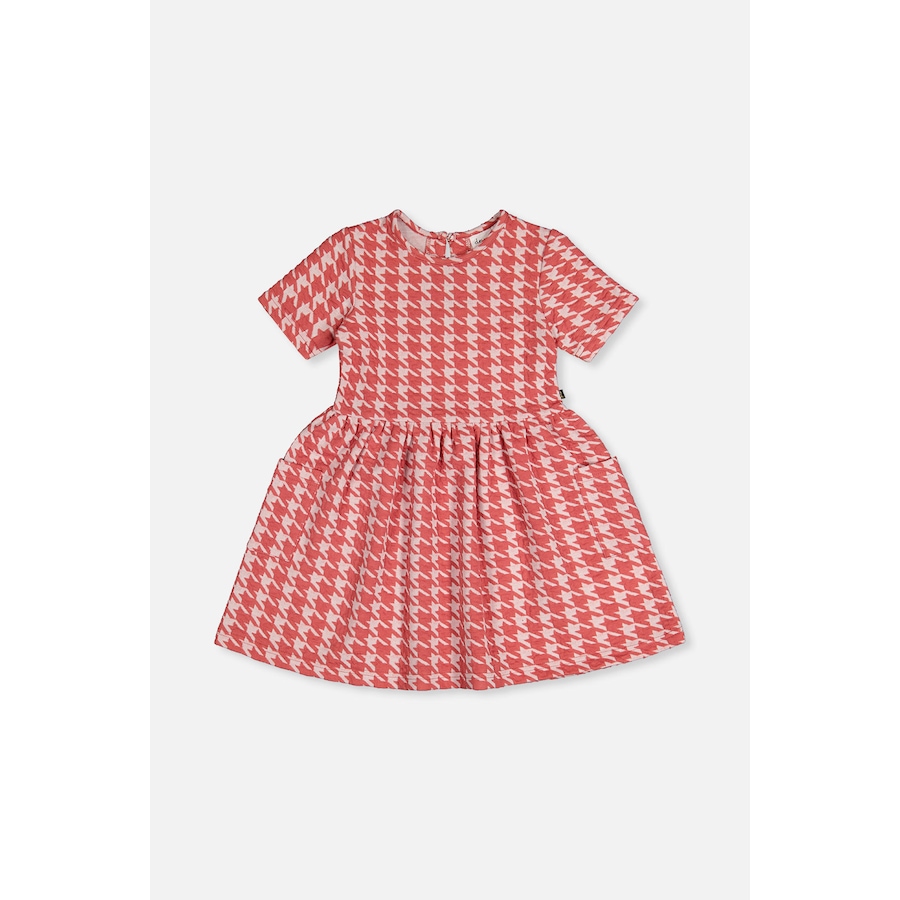 Image 929127_ST01.jpg, Product 929-127 / Price $57.00 - $61.00, Short Sleeve Dress with Pockets Houndstooth (Toddler, Little & Big Kid) from Deux par Deux on TSC.ca's Fashion department