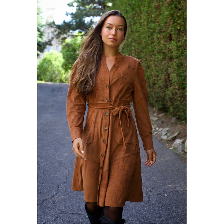 Image 929252_ALTMORE2.jpg, Product 929-252 / Price $74.98, Anastasia Faux Suede Women's Dress Button-Up Front Belted Waist from ANNICK on TSC.ca's Fashion department