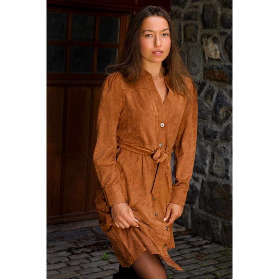 Image 929252_ALTMORE3.jpg, Product 929-252 / Price $74.98, Anastasia Faux Suede Women's Dress Button-Up Front Belted Waist from ANNICK on TSC.ca's Fashion department