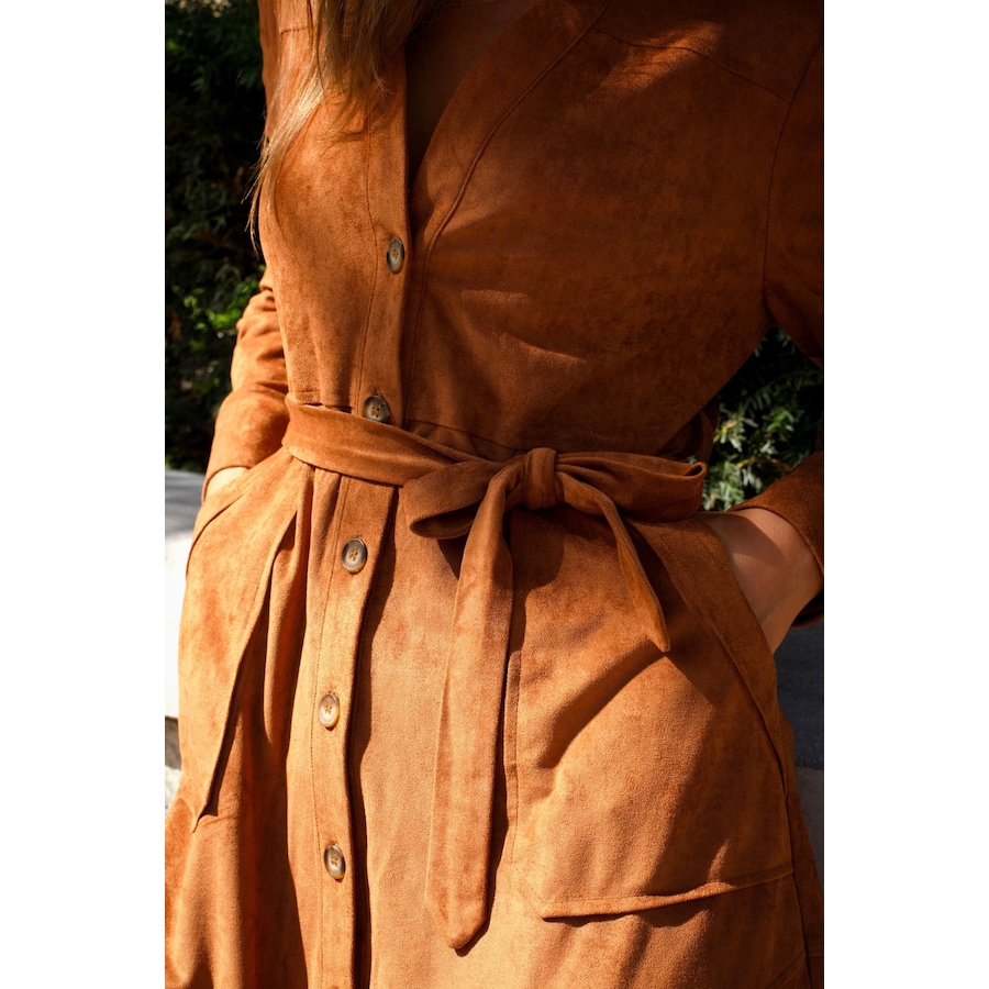 Image 929252_ALTMORE7.jpg, Product 929-252 / Price $74.98, Anastasia Faux Suede Women's Dress Button-Up Front Belted Waist from ANNICK on TSC.ca's Fashion department