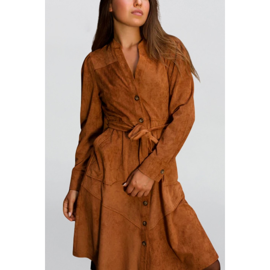 Image 929252_ST01.png, Product 929-252 / Price $74.98, Anastasia Faux Suede Women's Dress Button-Up Front Belted Waist from ANNICK on TSC.ca's Fashion department