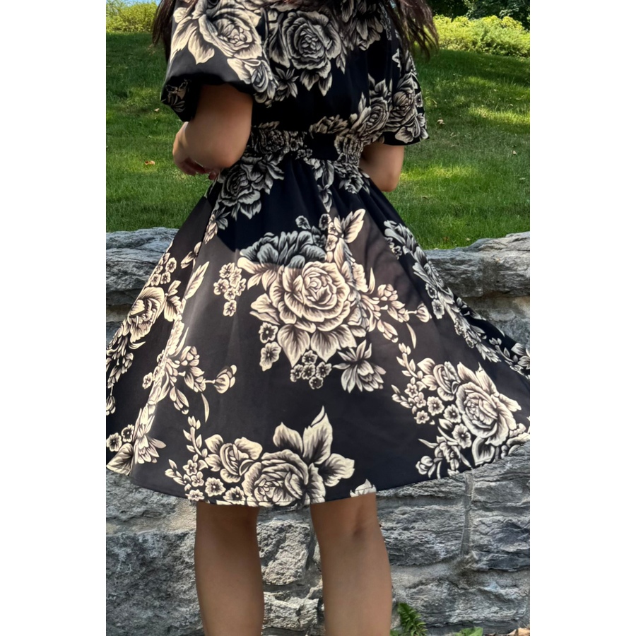 Image 929254_ALTMORE6.jpg, Product 929-254 / Price $87.44, Lottie Black Floral Fit and Flare Dress Flowy Sleeves from ANNICK on TSC.ca's Fashion department