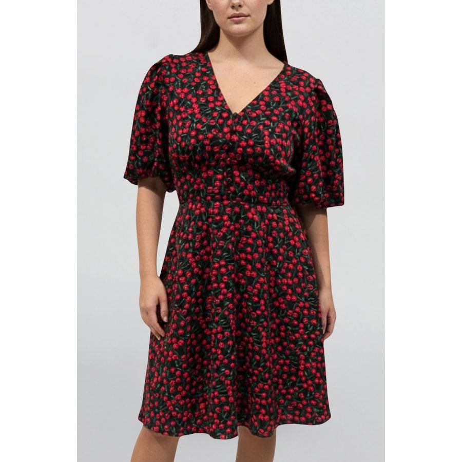 Image 929255_ST01.png, Product 929-255 / Price $112.44, Cindy Black Cherry Fit and Flare Dress Flowy Sleeves from ANNICK on TSC.ca's Fashion department