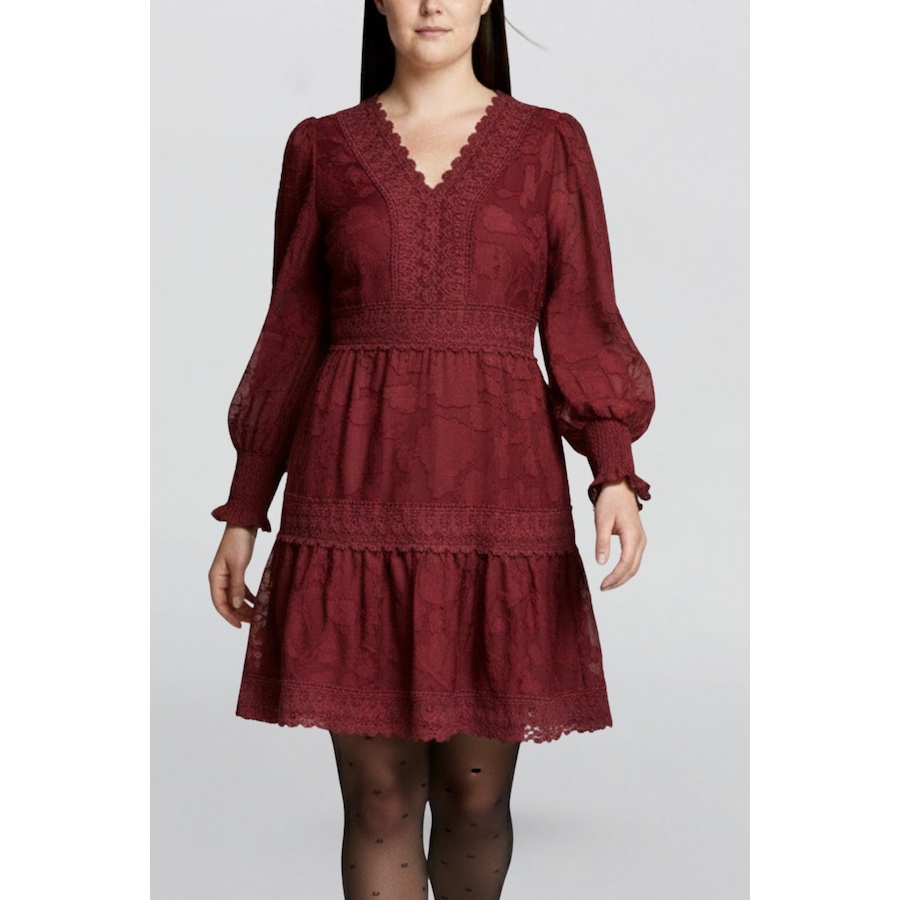 Image 929257_ST01.png, Product 929-257 / Price $61.85, Edith Floral Lace Boho Mini Dress Long Sleeves V-Neck Detailing from ANNICK on TSC.ca's Fashion department