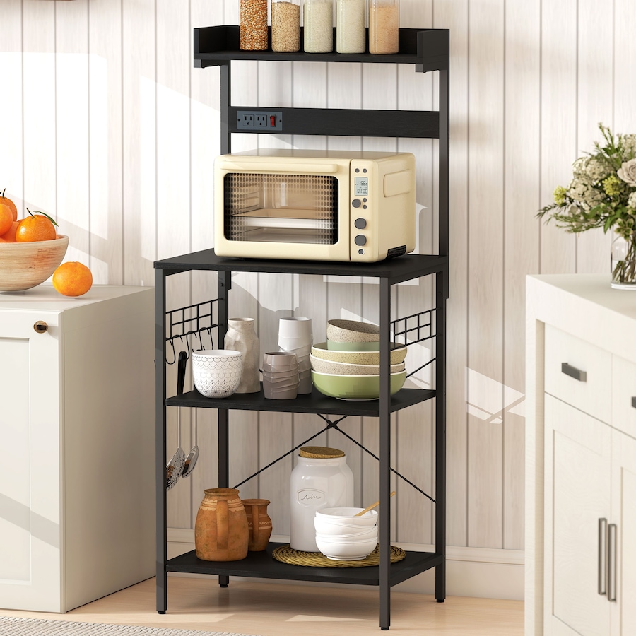 Image 929269_ALTMORE1.jpg, Product 929-269 / Price $97.99 - $100.99, HOMCOM Bakers Rack with Power Outlet, Adjustable Shelves, Microwave Stand from HOMCOM on TSC.ca's Home & Garden department