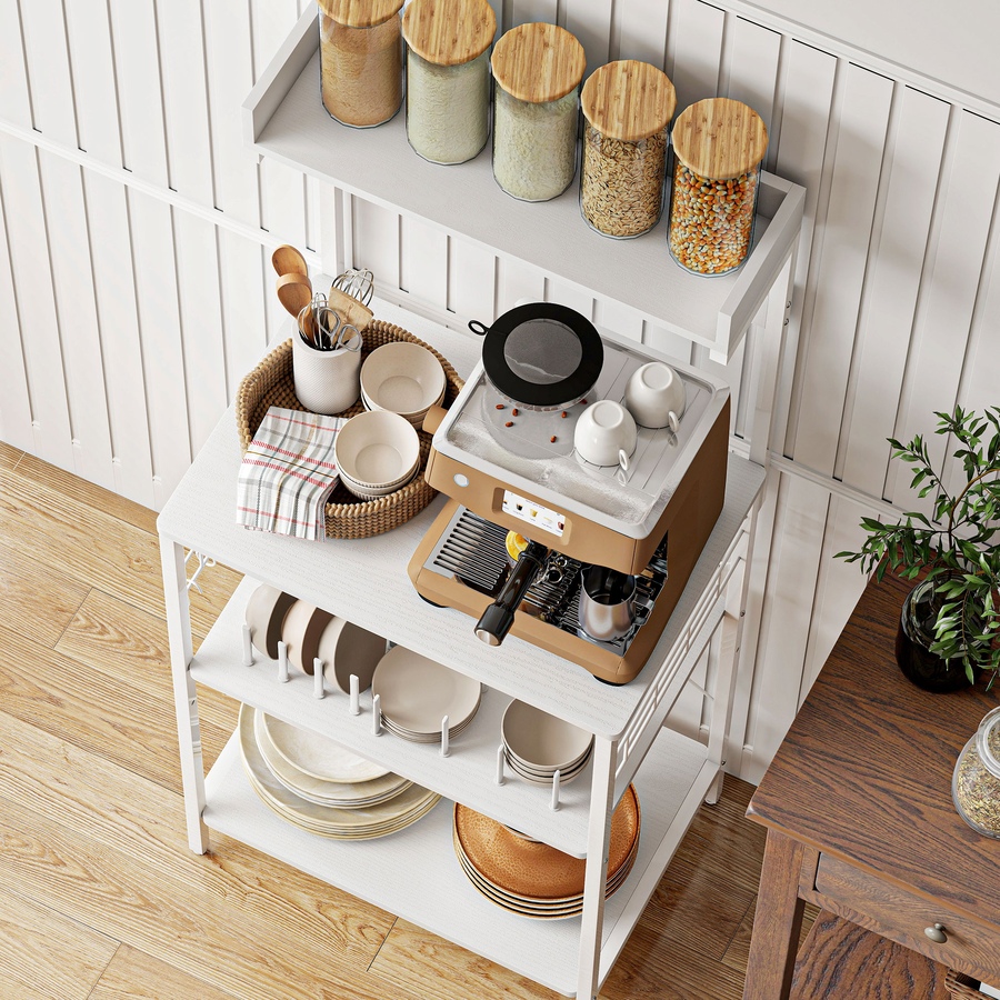 Image 929269_ALTMORE15.jpg, Product 929-269 / Price $97.99 - $100.99, HOMCOM Bakers Rack with Power Outlet, Adjustable Shelves, Microwave Stand from HOMCOM on TSC.ca's Home & Garden department