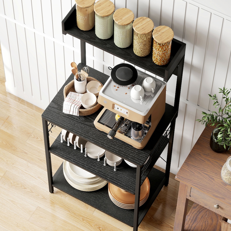Image 929269_ALTMORE7.jpg, Product 929-269 / Price $97.99 - $100.99, HOMCOM Bakers Rack with Power Outlet, Adjustable Shelves, Microwave Stand from HOMCOM on TSC.ca's Home & Garden department