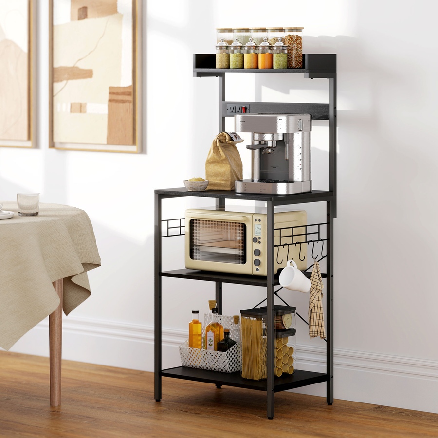 Image 929269_ALTMORE8.jpg, Product 929-269 / Price $97.99 - $100.99, HOMCOM Bakers Rack with Power Outlet, Adjustable Shelves, Microwave Stand from HOMCOM on TSC.ca's Home & Garden department