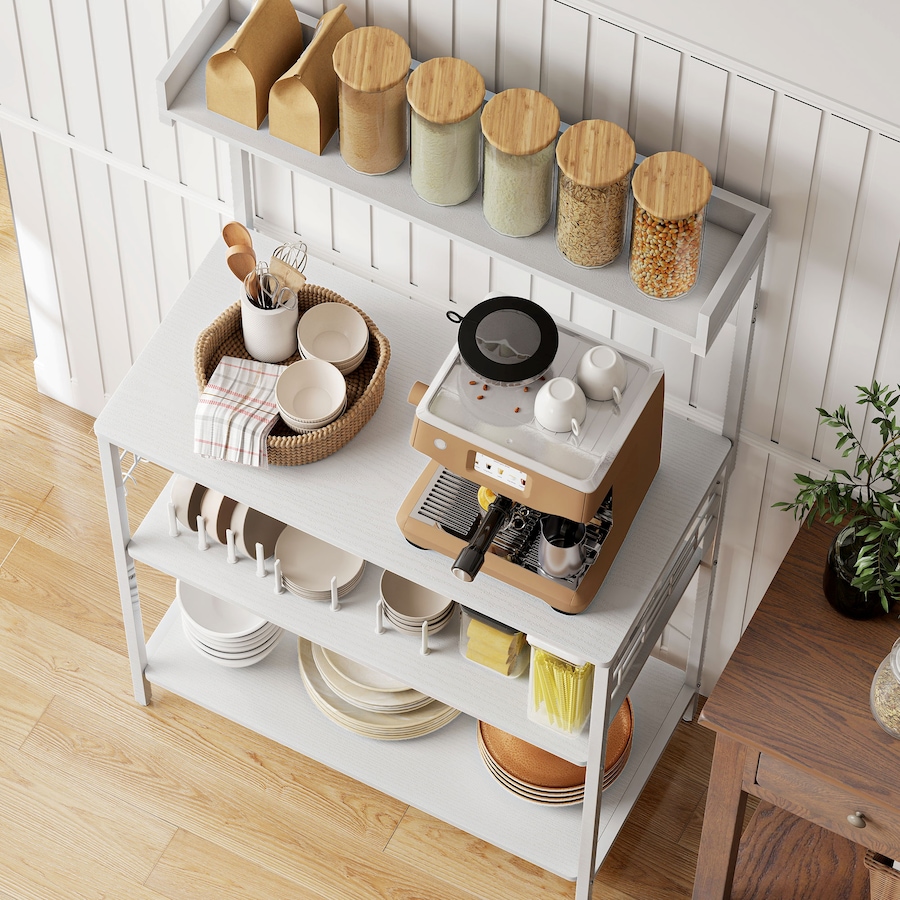 Image 929299_ALTMORE15.jpg, Product 929-299 / Price $99.99, HOMCOM Bakers Rack with Power Outlet, Adjustable Shelves, Microwave Stand from HOMCOM on TSC.ca's Home & Garden department