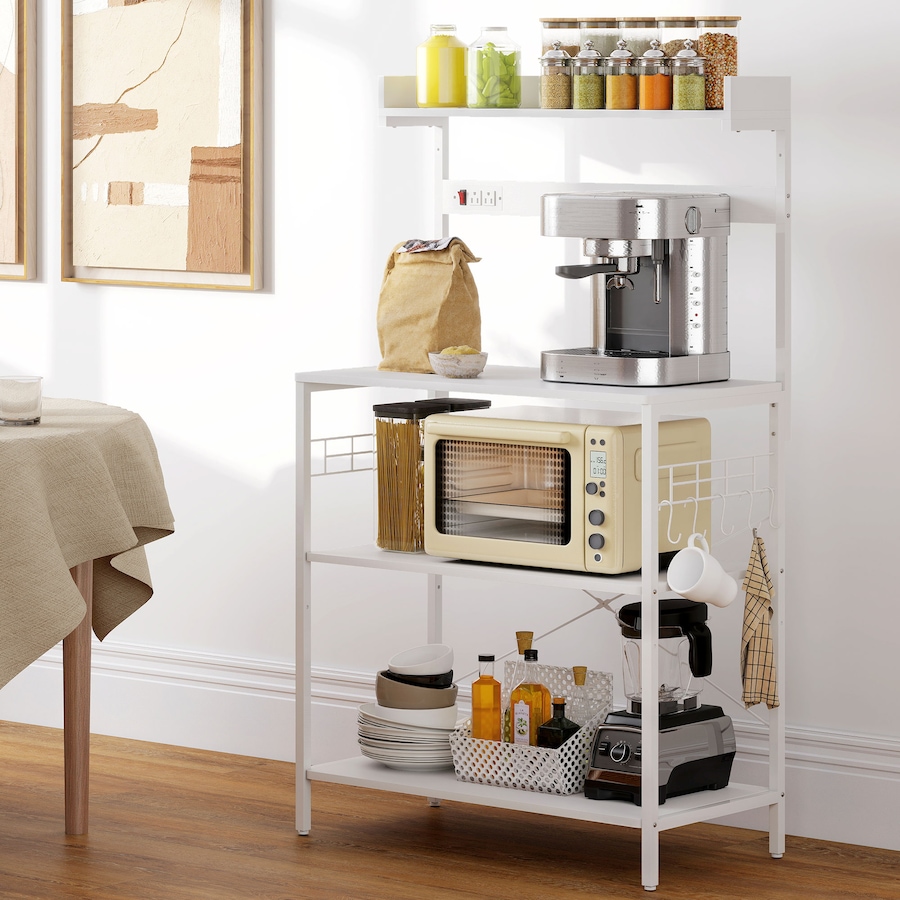 Image 929299_ALTMORE16.jpg, Product 929-299 / Price $99.99, HOMCOM Bakers Rack with Power Outlet, Adjustable Shelves, Microwave Stand from HOMCOM on TSC.ca's Home & Garden department