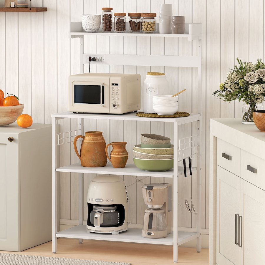 Image 929299_ALTMORE9.jpg, Product 929-299 / Price $99.99, HOMCOM Bakers Rack with Power Outlet, Adjustable Shelves, Microwave Stand from HOMCOM on TSC.ca's Home & Garden department