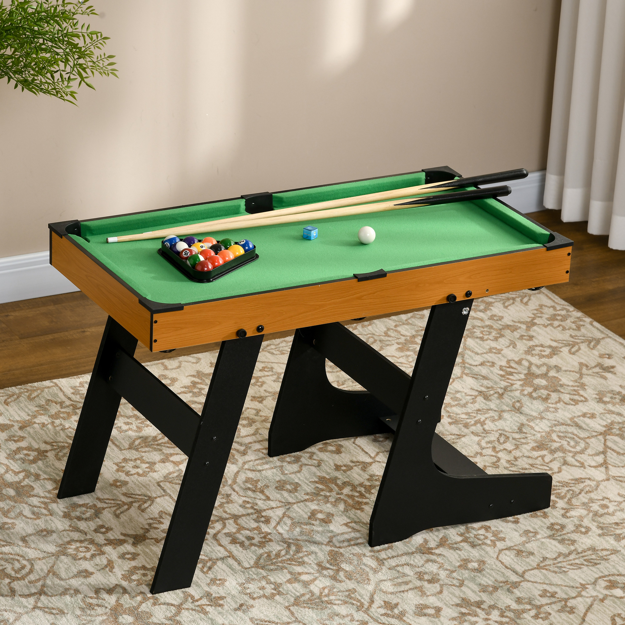 Soozier 38" Folding Mini Pool Table Set Tabletop Billiards Game with ...
