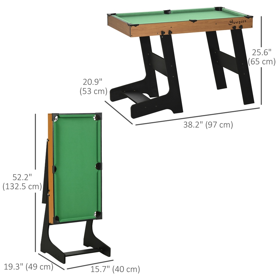 Image 929303_ALTMORE2.jpg, Product 929-303 / Price $99.99, Soozier 38" Folding Mini Pool Table Set Tabletop Billiards Game with Cues from Soozier on TSC.ca's Toys & Hobbies department
