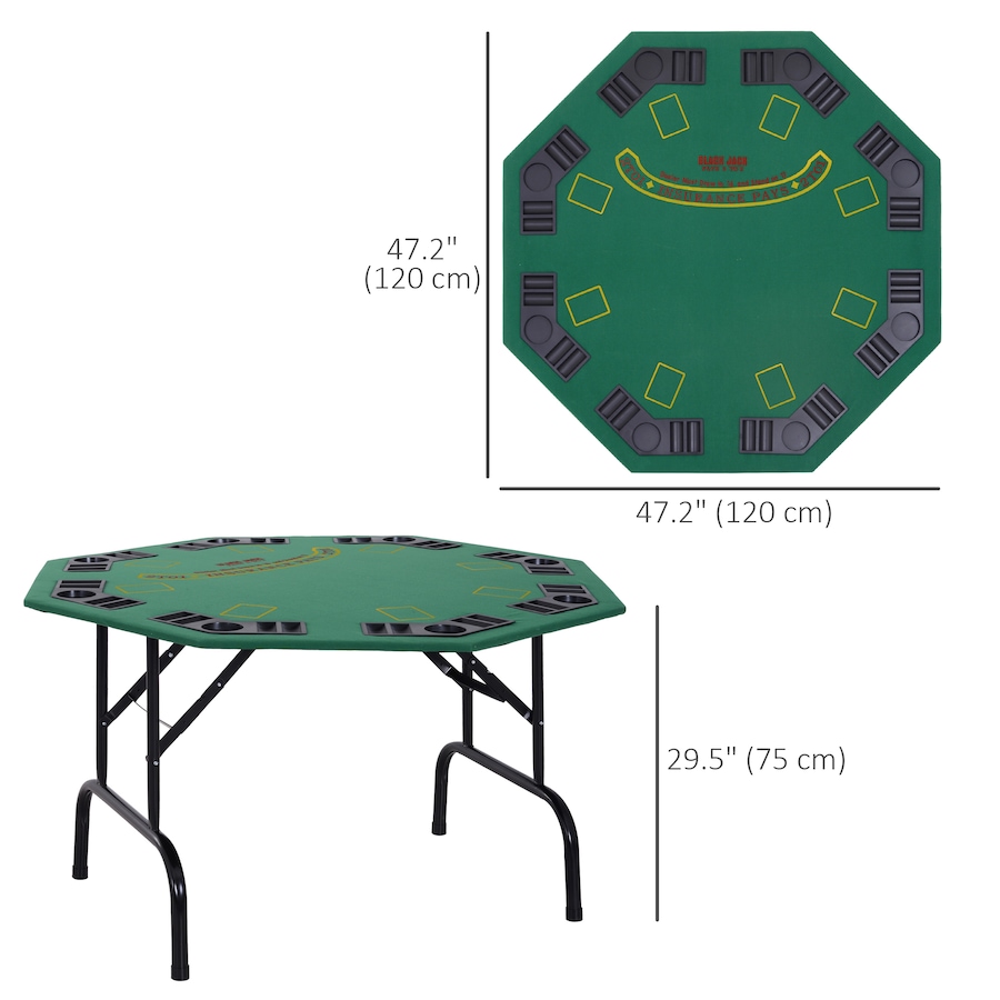 Image 929304_ALTMORE2.jpg, Product 929-304 / Price $139.99, Soozier 47" 8 Player Blackjack Folding Poker Table with Cup Holders, Green from Soozier on TSC.ca's Toys & Hobbies department