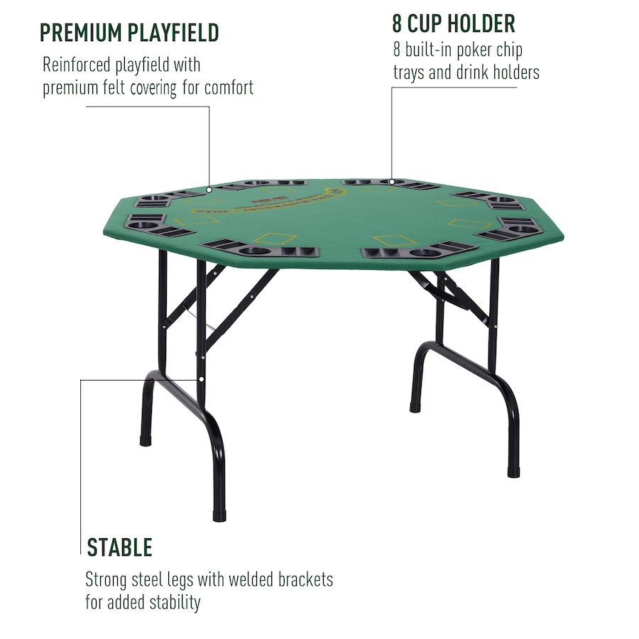 Image 929304_ALTMORE3.jpg, Product 929-304 / Price $139.99, Soozier 47" 8 Player Blackjack Folding Poker Table with Cup Holders, Green from Soozier on TSC.ca's Toys & Hobbies department