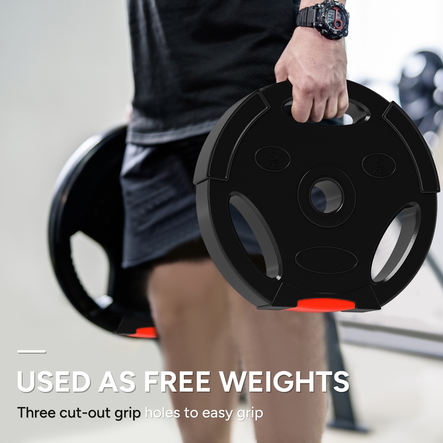 Image 929308_ALTMORE3.jpg, Product 929-308 / Price $79.99, Soozier Set of 4 1-Inch Weight Plates with 3 Grips, 2 x 17lbs + 2 x 11lbs from Soozier on TSC.ca's Health & Fitness department