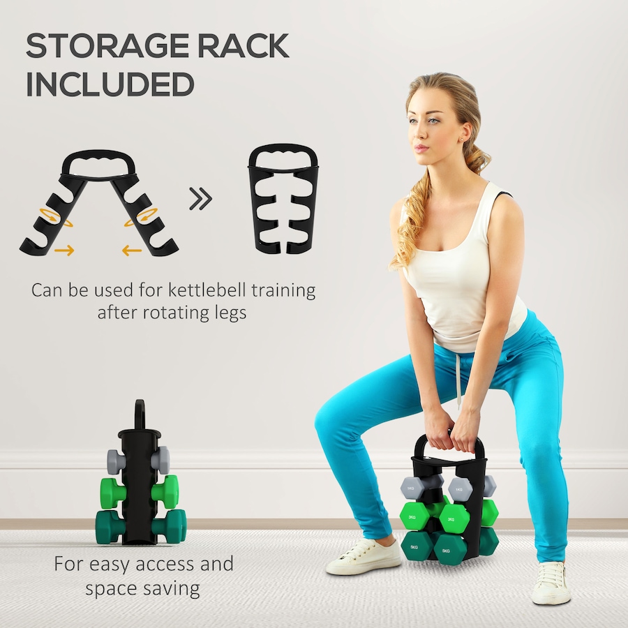 Image 929314_ALTMORE4.jpg, Product 929-314 / Price $89.99, Soozier 40 LBS Hex Dumbbell Set, Adjustable Dumbbells with Vertical Rack from Soozier on TSC.ca's Health & Fitness department