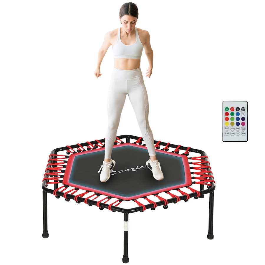 Image 929316.jpg, Product 929-316 / Price $59.99, Soozier 45" Mini Trampoline Indoor with LED Lights and Remote Control, Red from Soozier on TSC.ca's Health & Fitness department