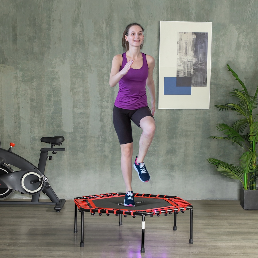 Image 929316_ALTMORE1.jpg, Product 929-316 / Price $59.99, Soozier 45" Mini Trampoline Indoor with LED Lights and Remote Control, Red from Soozier on TSC.ca's Health & Fitness department