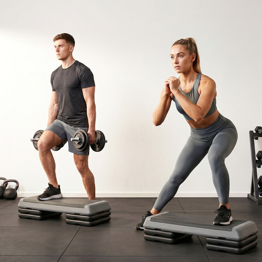 Image 929317_ALTMORE11.jpg, Product 929-317 / Price $65.99, Soozier Adjustable Aerobic Stepper, 3-Level with Risers 4", 6", 8", Grey from Soozier on TSC.ca's Health & Fitness department