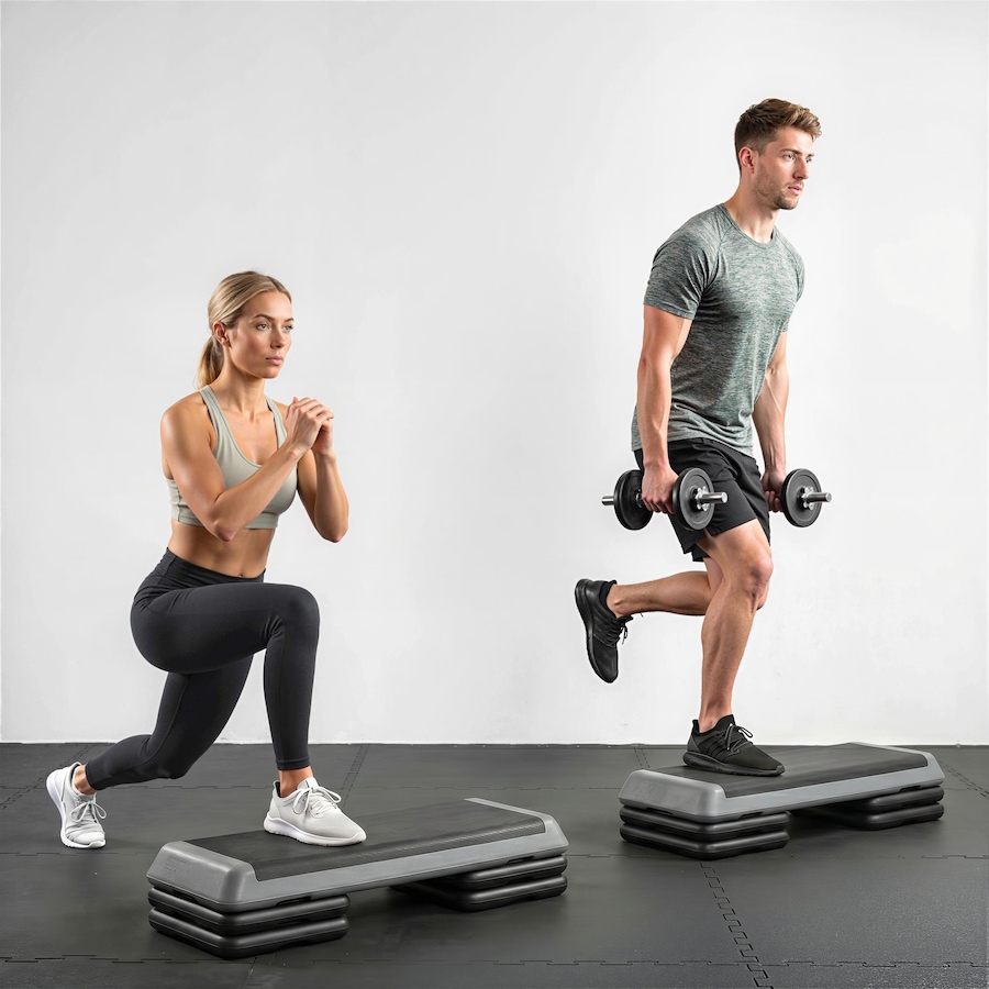 Image 929317_ALTMORE12.jpg, Product 929-317 / Price $65.99, Soozier Adjustable Aerobic Stepper, 3-Level with Risers 4", 6", 8", Grey from Soozier on TSC.ca's Health & Fitness department